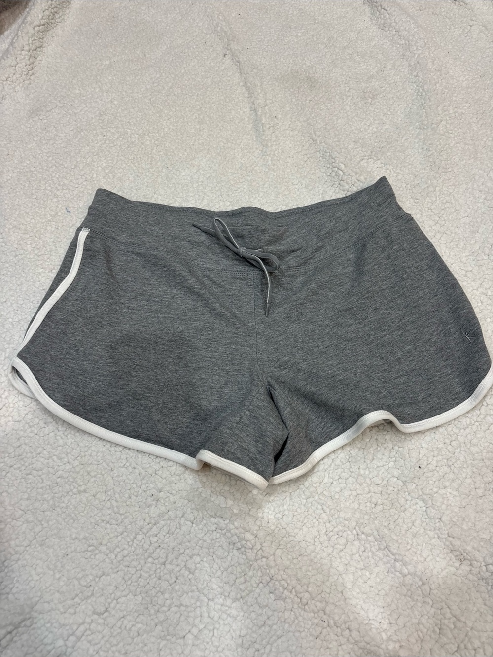Danskin Gray Drawstring Shorts with White Trim Size Medium